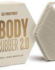 TOOLETRIES Body Scrubber 2.0 – Premium Silicone Scrubber for Cleaning, Exfoliating Your Skin – Extra Long Lather Boosting Bristles with Ergonomic Handle, Long-Lasting & Easy to Clean - Sand