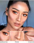 Kaely 2Pcs Cream Bronzer Highlighter Stick,Face Shaping Contouring Shades Makeup,01+15