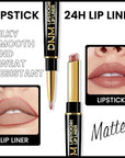 2-in-1 Fairest Nude Velvet Lip Liner & Lipstick Set Kit for Women, Matte Lips Kit with Lip Liner Lip Stains Long Lasting Waterproof 24 Hour Lipstick and Lip Liners Combo Lipliners Pencil Set 47