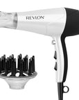 REVLON Volume Booster, Hair Dryer with Curl Enhancing Diffuser | Increase Volume, Decrease Frizz and Damage, Fast Drying, 1875 Watts (White)