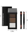 3 Colors Eyebrow Makeup Kit, Professional Brow Contour Palette, Waterproof Long-lasting Eyebrow Filler Powder with Mirror & Brow Brush