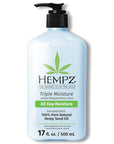 HEMPZ Triple Moisture Body Moisturizer, 17 Oz – Hydrating Lotion Rich with Minerals, Vitamin C, & Hempseed Oil to Nourish & Repair Extremely Dry or Sensitive Skin for Body