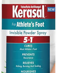 Kerasal 5-In-1 Athlete's Foot Invisible Powder Spray, Athlete's Foot Spray, 2 oz