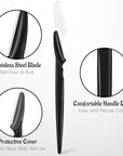 16 Pcs Black Eyebrow Razor, Face Razors Multipurpose, Facial Razors for Women Men, Eyebrow Trimmers Shaver with Protective Cover, Dermaplaning Tools for Face Body Use, Facial Hair Removal Tools