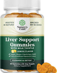 Cleansing Herbal Liver Detox Gummies Liver Support Milk Thistle Gummies with Artichoke Extract Turmeric Curcumin and L-Carnitine - Vegan and Non-GMO - Sweet Lemon (30 Servings)