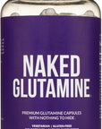 Naked L-Glutamine Muscle Recovery Capsules, 1000mg, 240 Count, Made in The USA, Non-GMO, Gluten and Soy Free