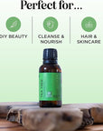 Pure Tea Tree Oil for Hair Skin and Nails - 100% Pure Undiluted Tea Tree Essential Oil with Dropper for Topical Uses Aromatherapy Diffusing and Home and Beauty DIYs - Vegan and Cruelty Free (1 Fl Oz)