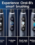 Oral-B iO Series 8 Electric Toothbrush with 2 Replacement Brush Heads and Travel Case, Rechargeable Toothbrush, Black Onyx