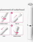 7 in 1 Facial Hair Removal and Bikini Hair Trimmer for Women Painless Electric Face Shaver Nose Eyebrow pubic Trimmer Replaceable Razors Waterproof Electric Shaver Women's Grooming Kit