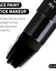 Go Ho Black Face Paint,Easily Washable Formula Face Body Paint Stick,Non-toxic Full-coverage Cream Black Body Paint for Adults Children Halloween Cosplay SFX Skeleton Goths Makeup