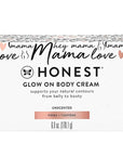 The Honest Company Honest Mama Glow On Body Cream | Hydrates, Firms, + Tightens Skin | Shea Butter, Avocado Oil, Vitamin E | 6 oz