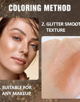 Light Brown Glitter Eyeshadow – Champagne Copper Shimmer Eye Shadow, Daily Waterproof Long-Lasting Eyeshadow Powder Palette for Women Neutral Eye Makeup sombras para ojos (01)