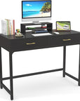 WESTREE Computer Gaming Desk Office - Study Writing Desk with Drawer for Teen, Bedroom Makeup Desk Home Office Furniture with Storage Shelf, Height Monitor Stand