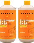 Alaffia Everyday Shea Bubble Bath, Cleanse, Soothe & Moisturize Skin, Made with Fair Trade Shea Butter, Cruelty Free, No Parabens, Vegan, Unscented, 2 Pack – 32 Fl Oz Ea