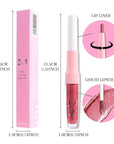 evpct Mauve Red Metallic Glitter Lip Liner and Lipstick Combo Lip Gloss Stain Set Makeup for Women Long Lasting Waterproof 24, Red Metallic Shimmer Frosted Iridescent Glossy Liquid Lipstick 13