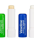 Vaseline Lip Therapy Variety 4-Pack – Original + Aloe Vera Moisturizing Lip Balm with Vitamin E, 0.16 Oz Ea