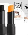 MEICOLY 2Pcs Black and Orange Face Body Paint Stick,Waterproof Face Paint for Halloween Pumpkin Tiger Lion Cosplay Makeup,Eye Black Stick for Baseball/Softball/Football/Lacrosse