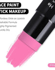 Go Ho Pink Face Body Paint Stick,Water Based Washable Face Paint Stick,Non-toxic Full-coverage Cream Pink Body Paint for Adults Children Halloween Cosplay SFX Makeup