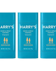 Harry's Antiperspirant Deodorant, Sweat & Odor Control Antiperspirant for Men, Redwood, 2.5 oz Pack of 3
