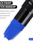 Go Ho Royal Blue Face Body Paint Stick,Easily Washable Formula Face Paint Stick,Non-toxic Full-coverage Cream Blue Body Paint for Halloween Cosplay SFX Mystique Smurf Clown Makeup