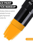 Go Ho Orange Face Paint Stick,Water Based Washable Face Body Paint Stick,Non-toxic Full-coverage Cream Body Paint for Adults Children Halloween Cosplay SFX Tiger Pumpkin Makeup