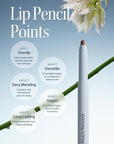 Heart Percent Dote On Mood Lip Pencil, Long-Lasting Creamy Lip Crayon Smooth Color Liner Retractable Lipstick Pencil 0.8g, #06. Rose Beige