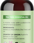 Pure Tea Tree Oil for Hair Skin and Nails - 100% Pure Undiluted Tea Tree Essential Oil with Dropper for Topical Uses Aromatherapy Diffusing and Home and Beauty DIYs - Vegan and Cruelty Free (1 Fl Oz)