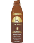Coppertone Tanning Sunscreen Spray, SPF 15 Broad Spectrum Tanning Sunscreen, Water Resistant Sunscreen, 5.5 Oz, Pack of 3