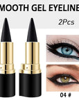 Kaely 2Pcs Gel Eyeliner Pencil, Natural Black Eyeliner Cream for Waterline, Liquid Eye Liner Waterproof Smudge Proof, Black Smoky Eyeshadow Palette Halloween Makeup, delineador de ojos contra el agua