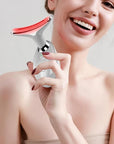 Red-Light-Therapy-for-Face and Neck with 7 Color, Facial Massager for Face and Neck, Face 𝖲 culpting Wand (Grey)