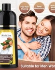 Natural Hair Dye Shampoo - Hair Color for Gray Hair Coverage - Medium Brown Hair Dye Hair Coloring Shampoo for Women, Color Shampoo Beard Dye for Men, Colors Hair Vegan Ammonia Free BROWN