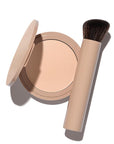 No Makeup Makeup Long-Lasting Lightweight Foundation & Brush Duo | Cruelty-Free, Fragrance-Free, Buildable, Transfer-Proof Makeup (Porcelain)