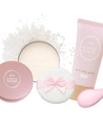 Suppin Translucent Setting Powder & Hydrating BB Cream for Women, Translucent Pressed Powder & Organic BB Cream Foundation with Shea Butter, Planted Protein & Collagen by Japanese Skincare