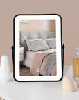 Rechargeable Makeup Vanity Mirror with Lights, Small Desk Makeup Mirror with Lights, 3 Lighting Modes, Dimmable Touch Screen, Tabletop Light up Mirror