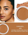 Kaely Cream Pot Concealer Full Coverage Makeup Set, Under Eye Brightener Color Correcting Concealer for Dark Circles, Waterproof Foundation Palette with Brush, Eye Ring Corrector de ojeras, 09