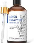 HIQILI Lemon Eucalyptus Oil, for Spary, Diffuser, Indoors, Outdoors, Garden, Yard, 100% Pure Natural - 1.01 Fl Oz