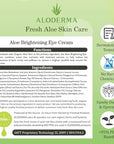 Aloderma Brightening Eye Cream with Organic Aloe Vera - Hydrating Effect for Dark Circles & Puffiness with Caffeine & Sage Oil - Day & Night Eye Care Cream for Puffy Eyes & Fine Lines, 25g/0.9oz