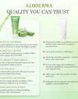 Aloderma 99% Organic Aloe Vera Gel Made within 12 Hours of Harvest, Easy Travel Size Tube for Body, Face, & Scalp, Cooling, Soothing Instant Relief for Skin & Sunburn, Hydrating Aloe Gel, 1.5oz
