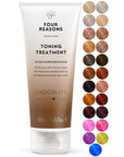 Four Reasons Color Mask - Chocolate - (27 Colors) Toning Treatment, Color Depositing Conditioner, Tone & Enhance Color-Treated Hair - Semi Permanent Hair Dye, Vegan and Cruelty-Free, 6.76 fl oz