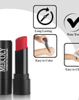 MEICOLY Red Face Body Paint Stick for Halloween SFX Cosplay Corpse Devil Clown Makeup,Red Face Paint for Adults and Kids,Waterproof Eye Black Stick for Baseball Softball Football Lacrosse