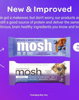 MOSH Blueberry Almond Crunch Keto Protein Bars, High Fiber, Low Carb, Gluten Free, High Protein, Brain Healthy Snack, 12 Count