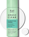 Rael Toner for Face, Miracle Clear - Reducing Pores and Oils with Succinic Acid, Hydrating Vitamin B5, Vegan, Korean Skin Care (5.1 fl oz)