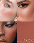 Single Matte Cheeks Face Cream powder Blush Makeup Palette, Bronze Brown Singles Blushes for Older Women, Monochrome Highly Pigmented Daily Evening Girls Blush Gift, Rubor en Polvo, 06