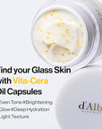 d'alba Piedmont Italian White Truffle Oil Capsule Cream, Glass Skin with Vita-Cera Oil Capsules, Deep Hydration Face Moisturizer (1.94 oz.)