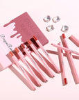 Matte Lip Liner Pencil Set,12 Colors Natural Nude to Dark Waterproof Long Lasting No Fade Soft Pencils Lipstick Makeup Gift Set for Daily Travel Party Work (A)