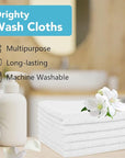 Orighty Wash Cloths Bulk Towels Set 200 Pack, Highly Absorbent and Soft Feel Microfiber Face Cloths, Multi-Purpose White Washcloths & Hand Towels for Bathroom, Hotel, Spa, and Gym, 12x12 Inch