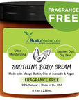 RaGaNaturals Mango Butter Moisturizing Hand & Body Cream for Dry to Very Dry, Sensitive Skin - Natural Vitamin E Face Cream - Non-Comedogenic, Unscented Lotion for Dry Skin for Women, Men, Baby - 8 Oz