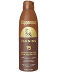 Coppertone Tanning Sunscreen Spray, SPF 15 Broad Spectrum Tanning Sunscreen, Water Resistant Sunscreen, 5.5 Oz