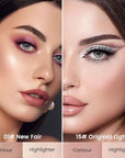 Kaely 2Pcs Cream Bronzer Highlighter Stick,Face Shaping Contouring Shades Makeup,01+15