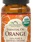 US Organic 100% Pure Sweet Orange Essential Oil - USDA Certified Organic - 10 ml - w/Improved caps and droppers (More Size Variations Available)